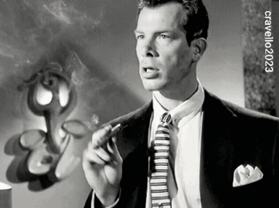 Man In Suit Smoking Cigar 2023 GIF