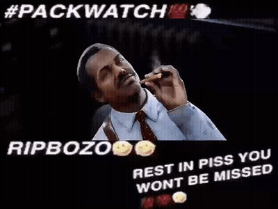 Man In Suit Smoking Cigar Rip Bozo Rest In Piss GIF
