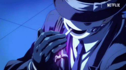 Man In Suit Smoking Cigarette GIF