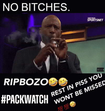 Man In Suit Smoking Cigarette Saying Rip Bozo Rest In Piss You Won't Be Missed GIF