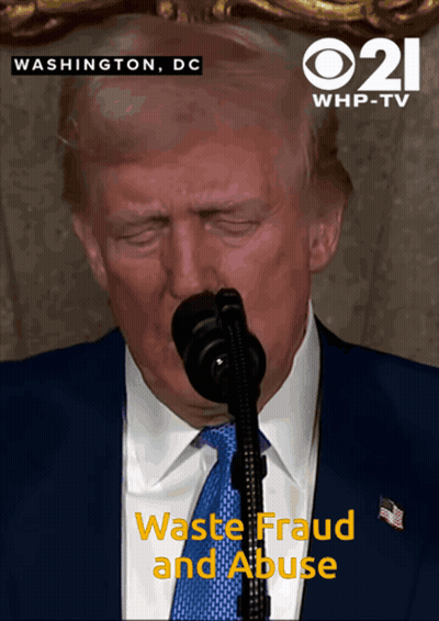 Man In Suit Speaking Into Mic Waste Fraud Abuse GIF