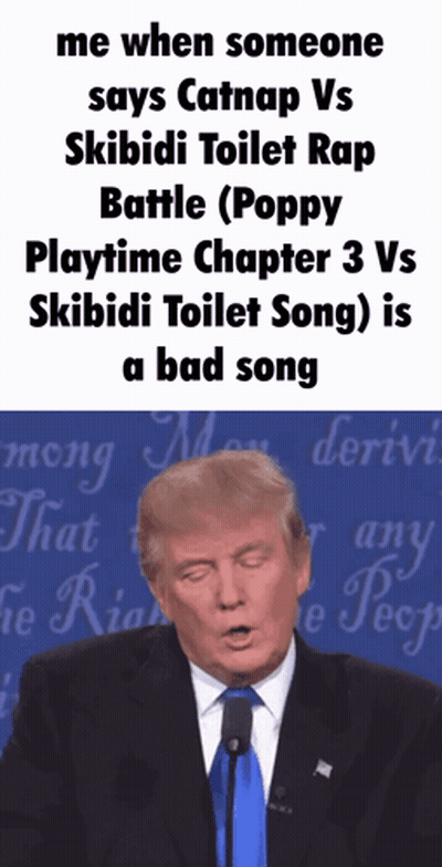 Man In Suit Speaking Into Microphone Catnap Vs Skibidi Toilet Rap Battle GIF