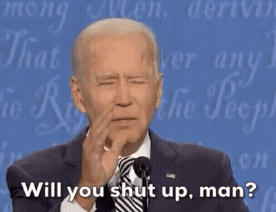 Man In Suit Speaking Into Microphone Says Will You Shut Up Man GIF