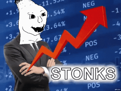 Man In Suit Standing Before Stock Chart GIF