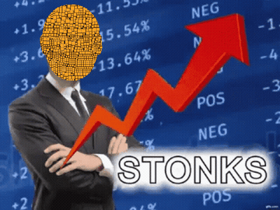 Man In Suit Standing Before Stock Graph GIF