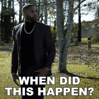 Man In Suit Standing In Field When Did This Happen GIF