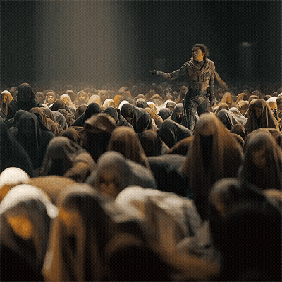 Man In Suit Standing In Front Of Crowd GIF