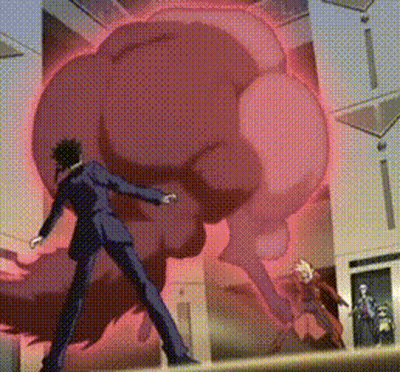 Man In Suit Standing In Front Of Red Sphere GIF