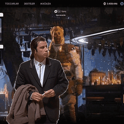 Man In Suit Standing In Front Of Sony Screen GIF