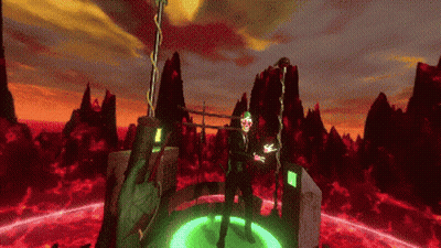Man In Suit Standing In Green Circle GIF