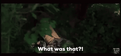 Man In Suit Standing In Woods Saying What Was That GIF