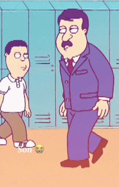 Man In Suit Standing Next To Boy With Son GIF