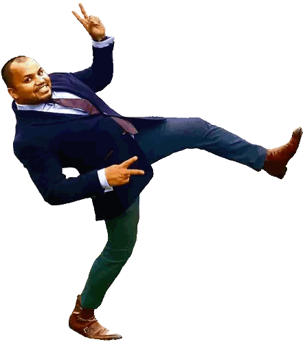 Man In Suit Standing On One Leg Sticker