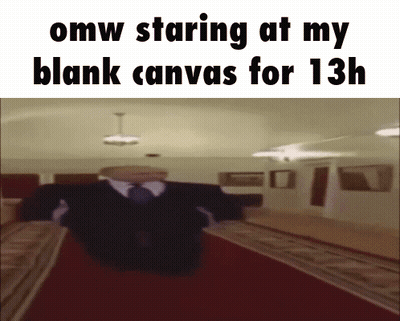 Man In Suit Staring At Blank Canvas GIF