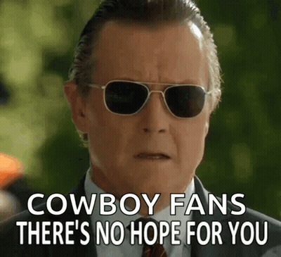 Man In Suit Sunglasses Saying Cowboy Fans No Hope GIF