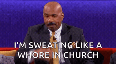 Man In Suit Sweating Like Whore In Church GIF