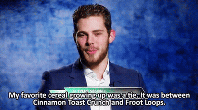 Man In Suit Talking About Favorite Cereal GIF