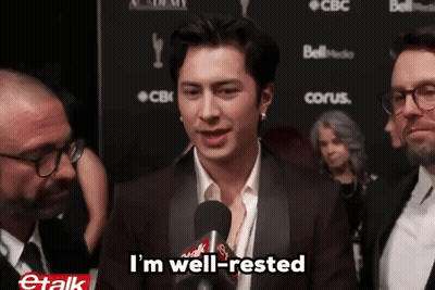 Man In Suit Talking Into Microphone Saying I'm Well-Rested GIF