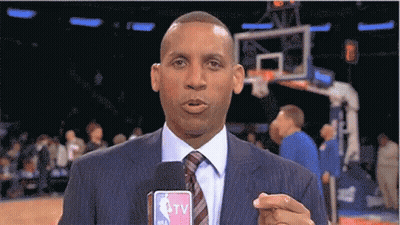 Man In Suit Talking Into NBA Microphone GIF