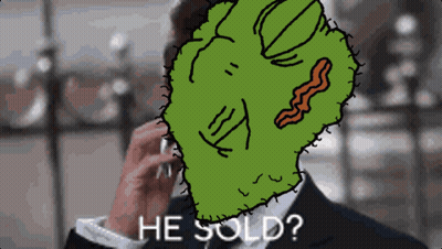 Man in Suit Talking on Cell Phone With Cactus Saying He Sold