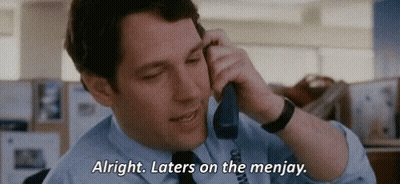 Man In Suit Talking On Phone Saying Alright Laters On The Menjay GIF