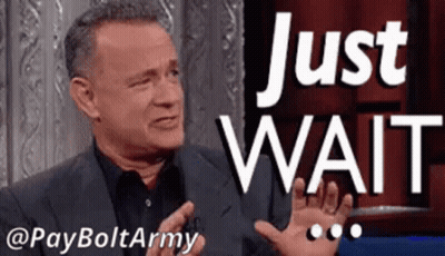 Man In Suit Talking On Talk Show Says Just Wait GIF