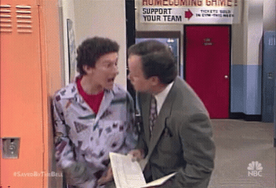 Man In Suit Talking To Boy In Locker Room GIF