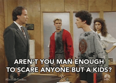 Man In Suit Talking To Man In Red Jacket And Woman GIF