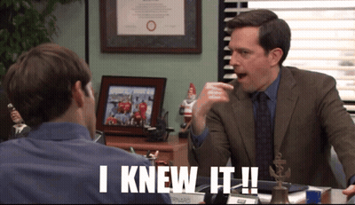 Man In Suit Talking To Man Saying I Knew It GIF