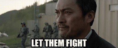 Man In Suit Tells Soldiers Let Them Fight GIF