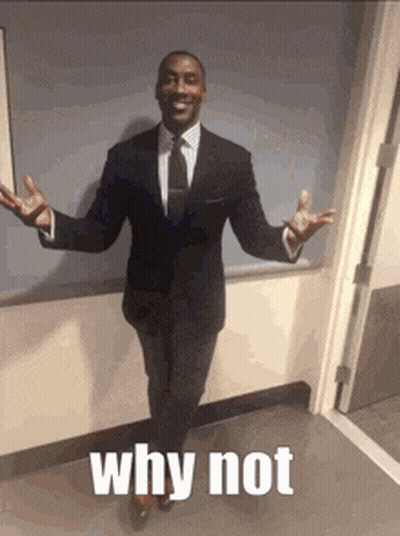 Man In Suit Tie Arms Outstretched Why Not GIF