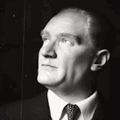 Man In Suit Tie Black White Looking Up GIF