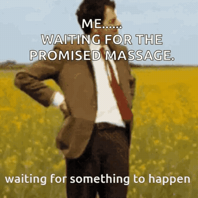 Man In Suit Waiting For Promised Massage GIF