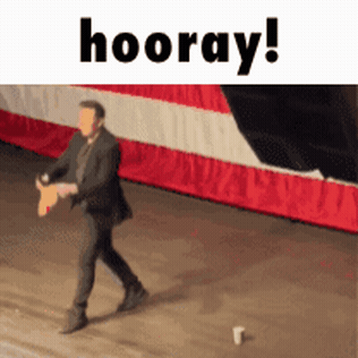Man In Suit Walking Before American Flag Hooray GIF
