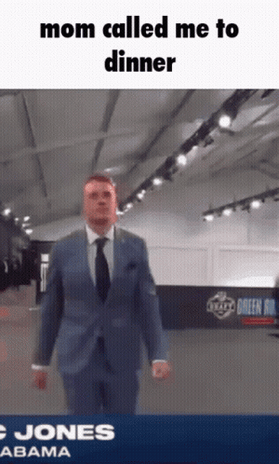Man In Suit Walking Mom Called Me To Dinner GIF