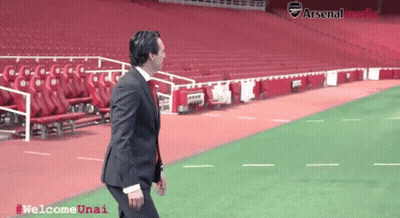 Man In Suit Walking On Soccer Field Welcome Unai GIF