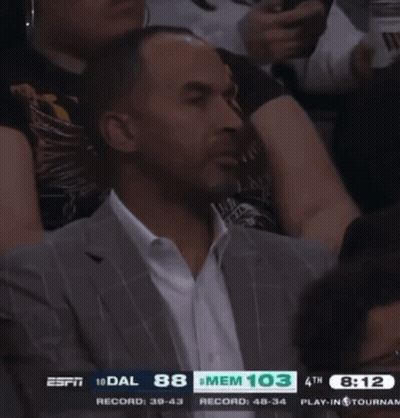 Man In Suit Watching Basketball With ESPN GIF