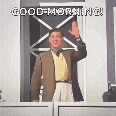 Man In Suit Waving Good Morning GIF