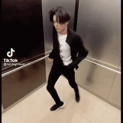 Man In Suit White Shirt Dancing Elevator TikTok GIF