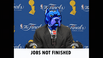 Man In Suit With Dog On Head Jobs Not Finished GIF