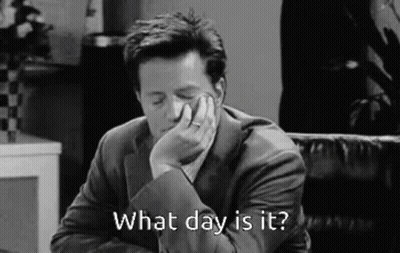Man In Suit With Hand On Face Saying What Day Is It GIF
