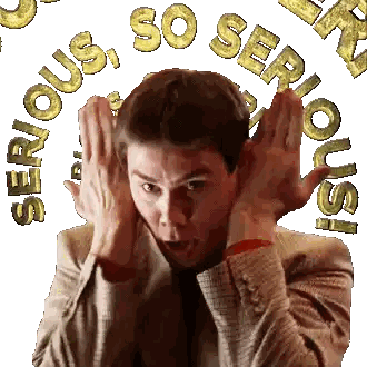 Man In Suit With Hands On Head Serious Sticker