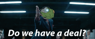 Man In Suit With Lizard Head Says Do We Have A Deal GIF