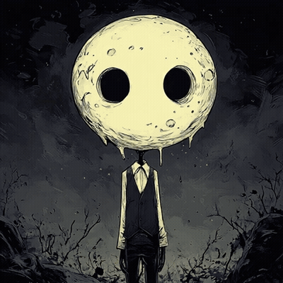 Man In Suit With Moon Head GIF