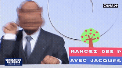 Man In Suit With Sign Mancez Des Avec Jacques GIF