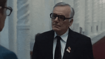 Man In Suit With Soviet Union Pin GIF