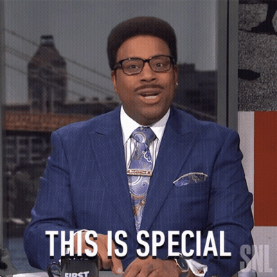 Man In Suit With This Is Special On Chest GIF