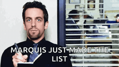 Man In Suit Writing Marquis List GIF