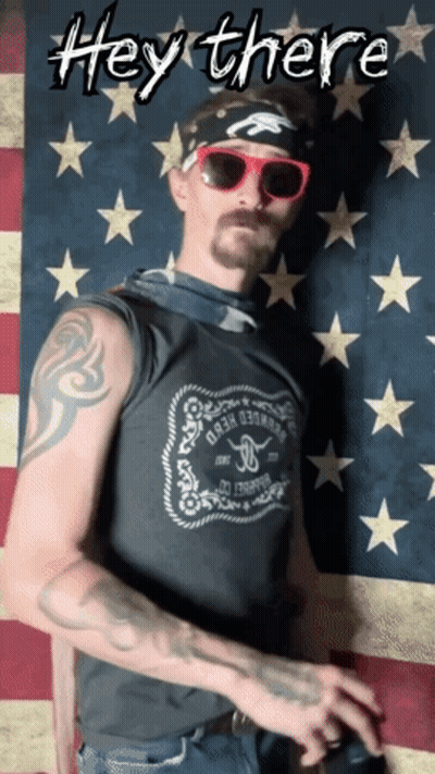 Man In Sunglasses And Bandana Says Hey There GIF