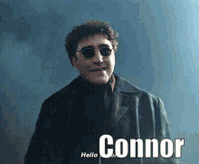 Man In Sunglasses And Black Coat Says Hello Connor GIF